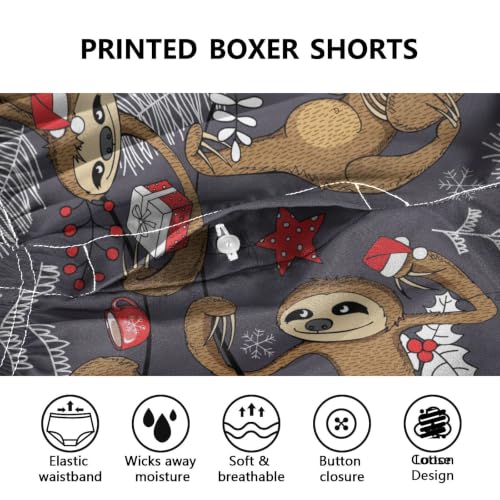 Image of Men's Boxer Shorts Cotton Loose Underwear with Button Fly