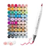 Ohuhu イラストマーカー 筆タイプ 筆・ソフトチゼル 60色61本セット マーカーペン アルコール系 ブレンダーペン付き Honolulu Sシリーズ