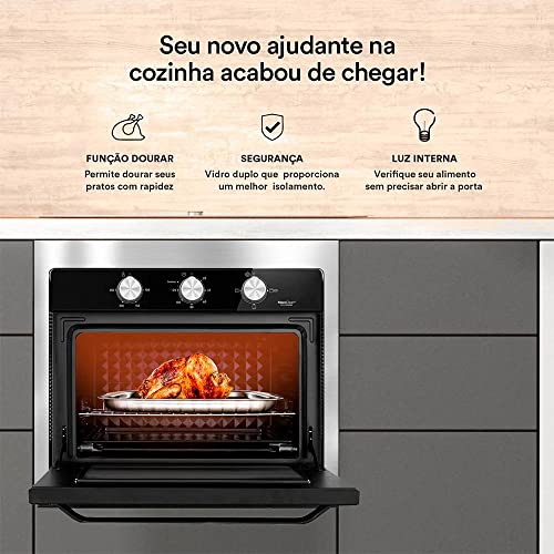 Forno Elétrico de Embutir Eos 47l Porta de Vidro e Inox Efe47ei 220v