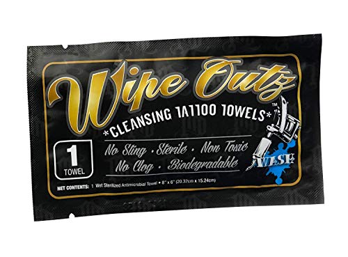 Wipe Outz Tattoo Aftercare Wipes | Individually Packaged Sterilized Soothing Wipes to Treat and Clean After Your Tattoo