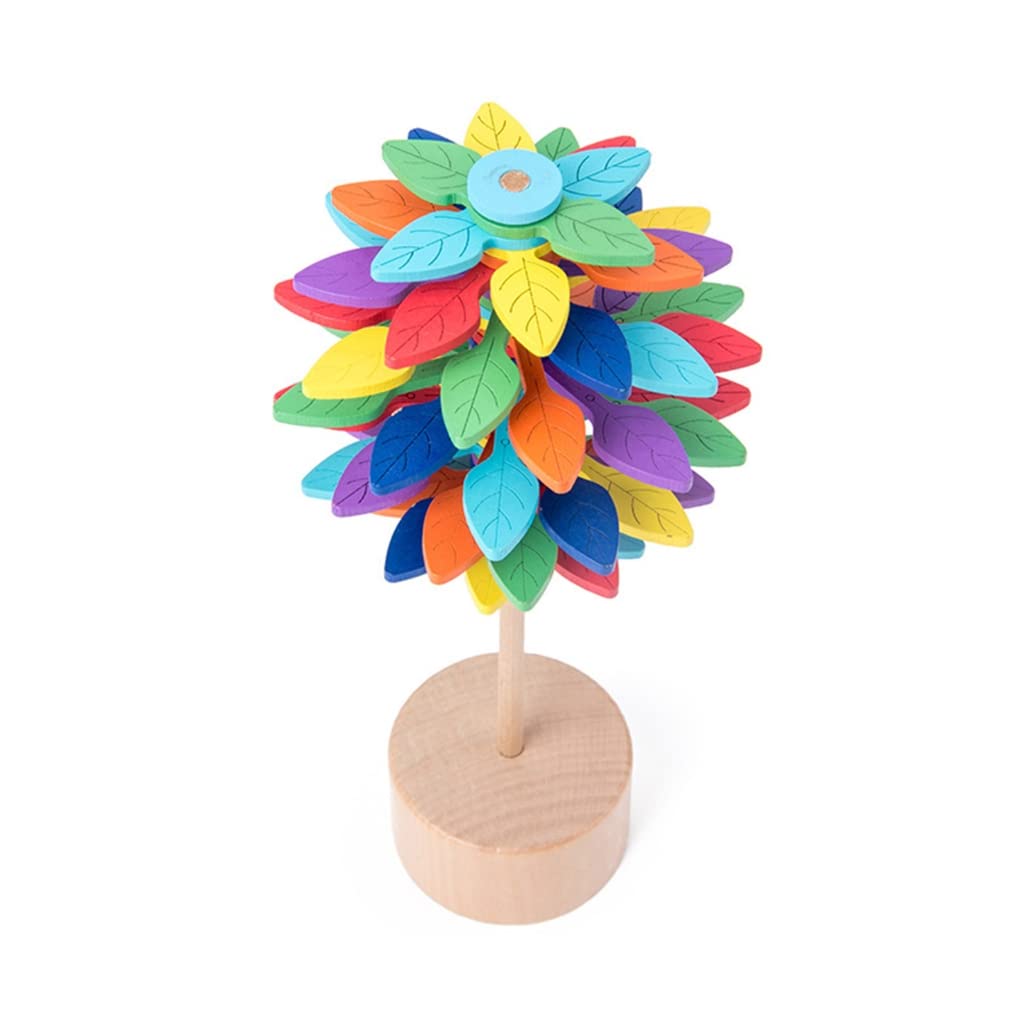 Colorful Wood Wand Stress Relief Toy Rotating Lollipop Creatively Art Decoration Office Decompression Boy Girls