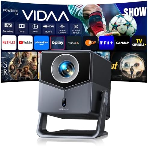 Vidéoprojecteur 4K【VIDAA OS :N°1 Ultra-Rapide|1500 ANSI |Dolby 36...