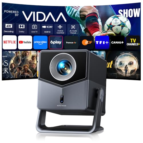 Vidéoprojecteur 4K【VIDAA OS :N°1 Ultra-Rapide|1500 ANSI |Dolby 36W】 TOPTRO retroprojecteur 4K Projecteur Video Home Cinéma,Extérieur,HDR10,Auto Focus/Keystone/Align,WiFi 6,Bluetooth 5.4,HDMI Arc