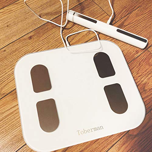 Toberman Weight Scale, Precision Digital Body Bathroom Scale with Step-On Technology, 6mm Tempered Glass Easy Read Backlit LCD Display, 400 Pounds, Black