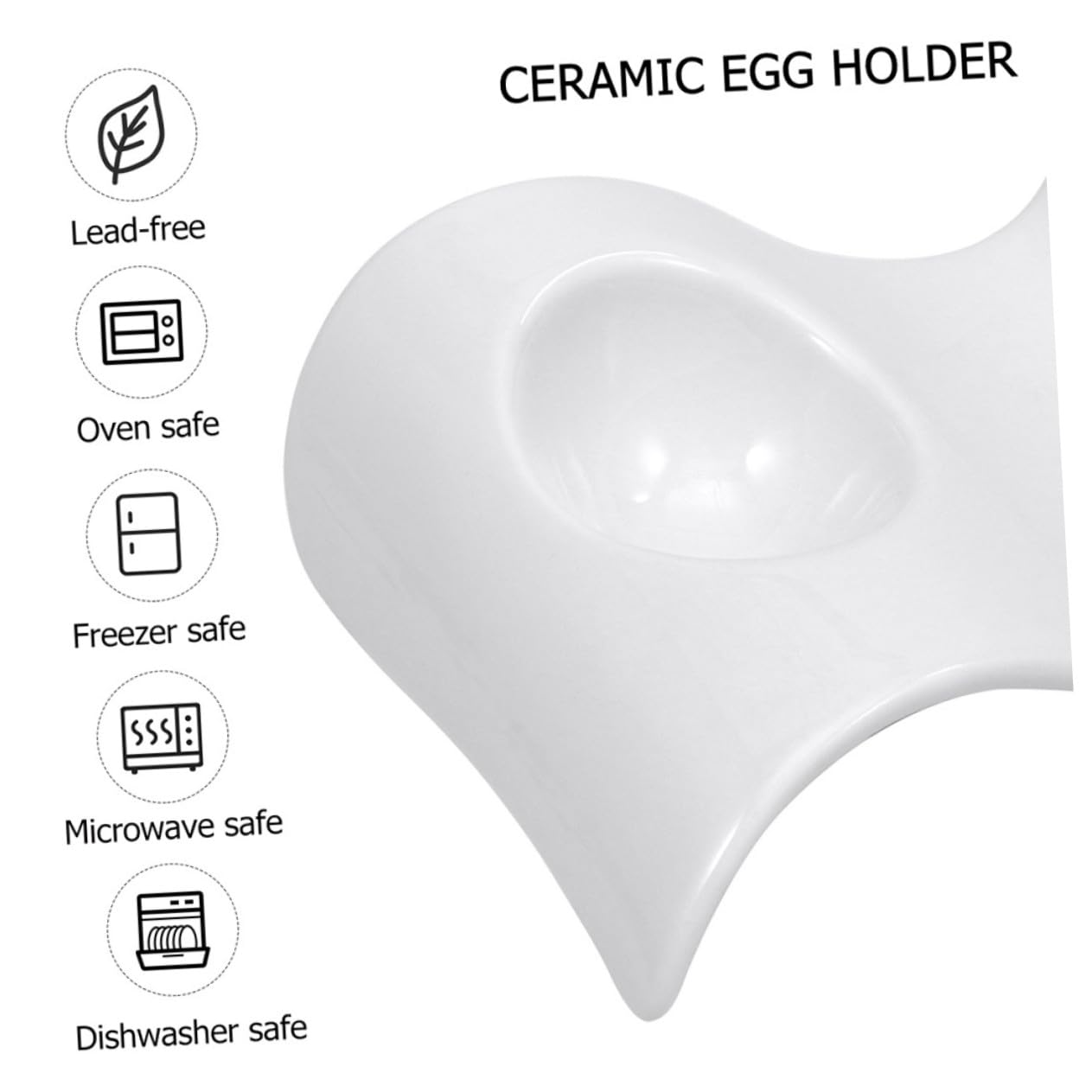 TOYANDONA 6 pièces Porte-œufs Céramique Blanche Forme Ondulée Supports Pratiques pour Œufs Plateau Élégant pour Service et Rangement
