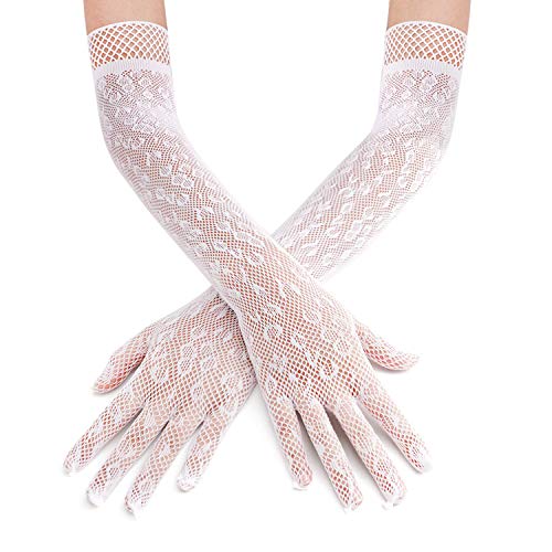 IPENNY Gants en Dentelle Gants Gothiques Vintage Manches de Mariage Gants en Maille de Protection Solaire Cover