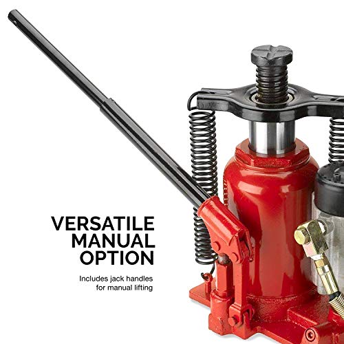 Tooluxe 31010L Low Profile Air Hydraulic Manual Bottle Jack, 20 Tons - Thumbnail 3