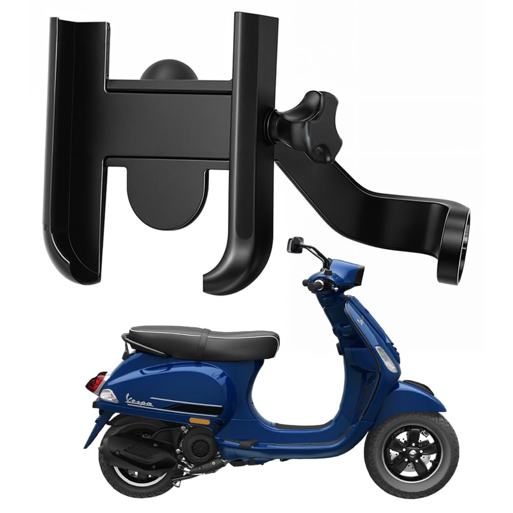 WHIPONE Metal CNC Mobile Holder for Scooter, Scooty & Motorcycle Compatible for Vespa SXL 125, Mirror Mount, 360° Rotation, Strong Anti-Slip Grip, Wide Adjustable Fit for All Smartphones (Black)-picture-21
