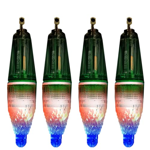 集魚灯 高輝度LED採用 水中集魚ライト 4本セット 夜釣り ナイトフィッシング 太刀魚 イカ アジ (虹色, 幅12cm)