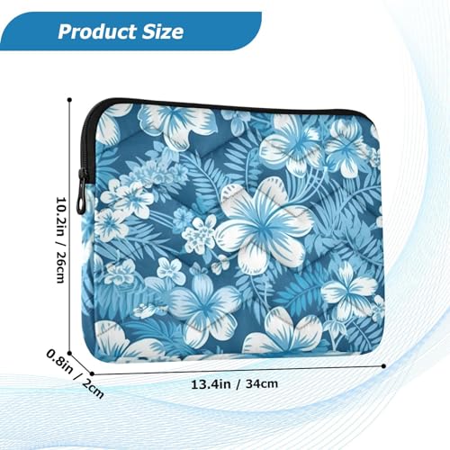 Funda para portátil de 13-14 pulgadas Hawaii Blue Flowers miniatura 3