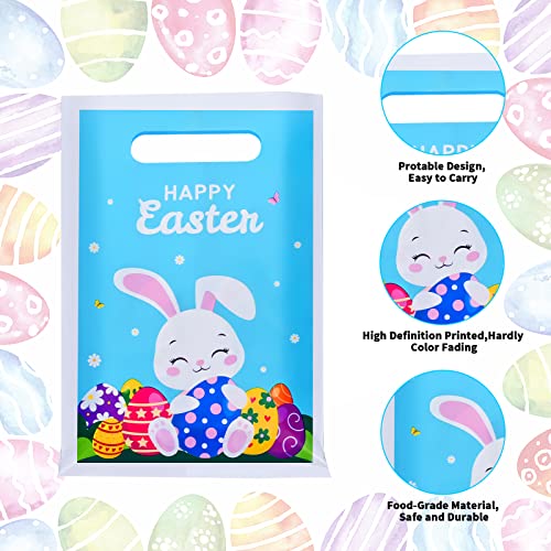 PERFQU 40 Pcs Blue Bunny Plastic Bags