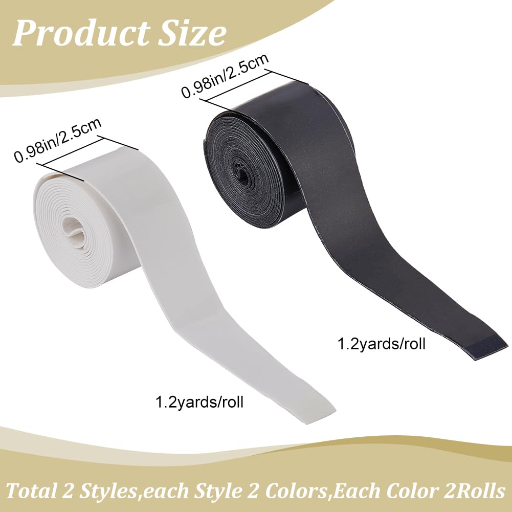 CREATCABIN 8Pcs Tape Overgrip Tennis Racket Grips Pickleball Badminton Racket Grip Tape PU Leather Tacky Over Wrap Fishing Rods for Comfort Anti-Slip Sweat Absorbent Grip 2.5x110cm White&Black