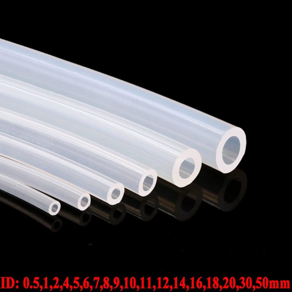 Tubo in gomma di silicone flessibile trasparente, tubo in silicone trasparente, 1 metro, diverse misure (ID 5 mm x 7 mm OD)