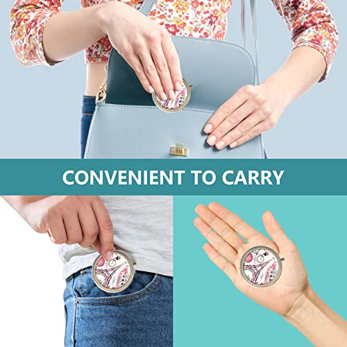 Image of Pill Case Pill Box with Mirror Retro 3 Compartment Small Pill Case for Purse or Pocket Bronze Small Roud Pill Box or Vitamins, Fish Oil, Supplements, Pill Containe Travel Gifts(Paris Eiffel Tower)