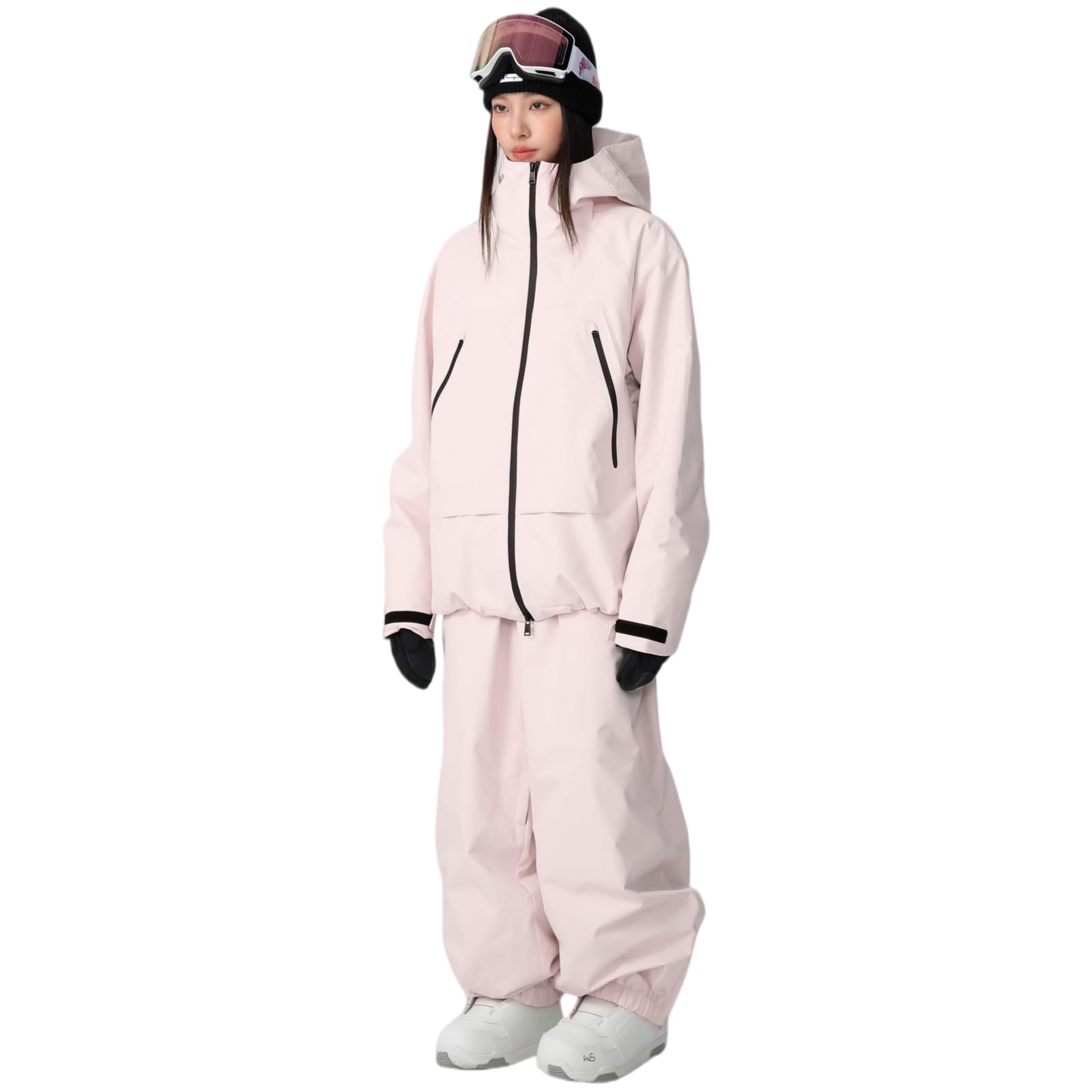 Combinaison de ski pour homme et femme - 2 pièces - Colonne d'eau - Veste de neige respirante - Bretelles coupe-vent - Pantalon de neige pour le ski et le snowboard