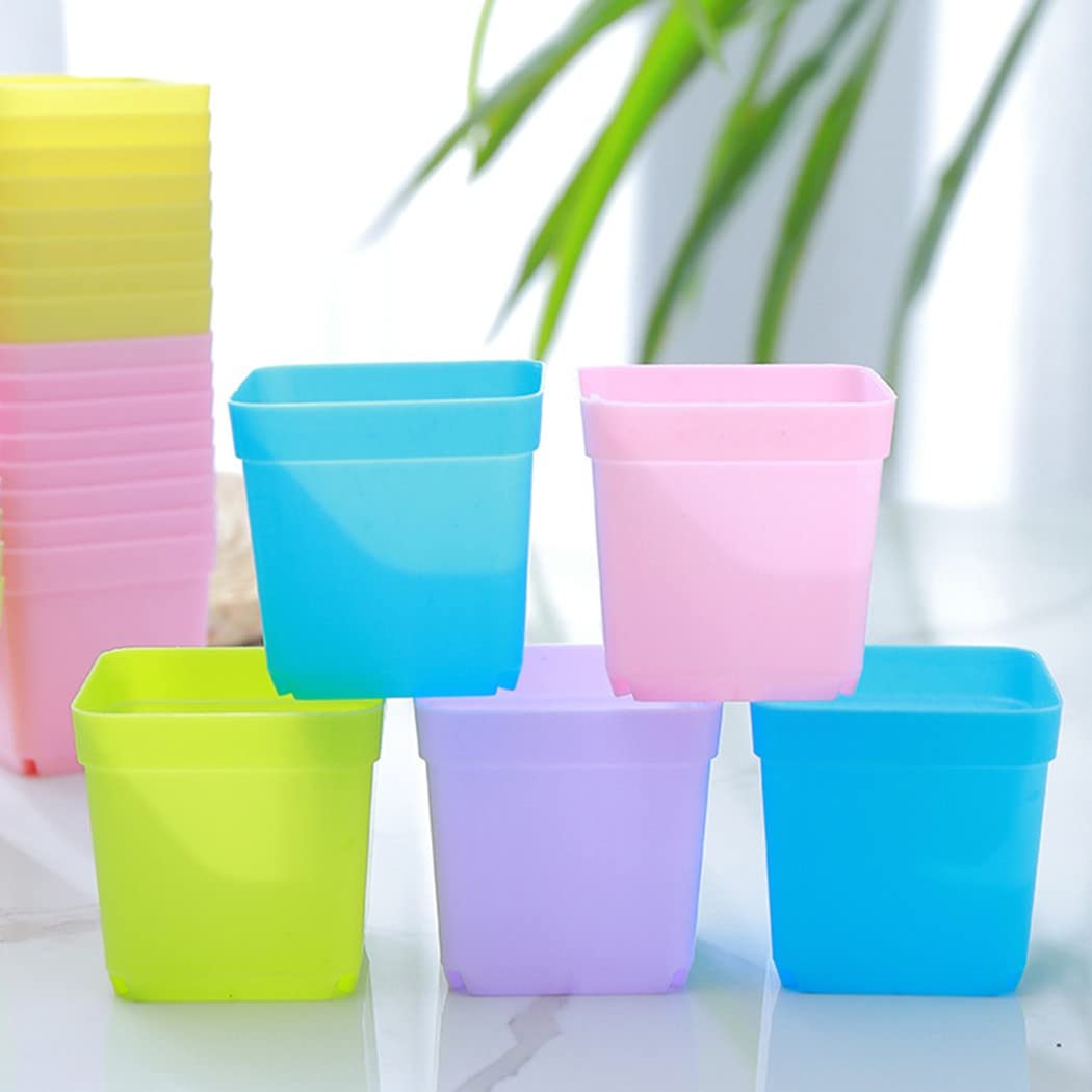 WFLNHB 10 Stück Quadratische Blumentöpfe – 30 Liter, Schwarz, Mit Entwässerung, Für Drinnen & Draußen