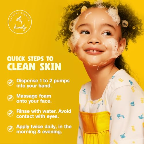 Image of Kids Organic Foaming Face Wash - Natural Skincare for Teen Girls 10-12 - Hydrating Exfoliating & Non Toxic Moisturizer Soap for Tweens & Preteens
