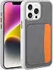 Aksesuarcim Apple iPhone 16 Pro Max ile Uyumlu Kılıf Silikon Deri Görünümlü Cüzdan Kartlıklı Darbe Korumalı Stand Olabilen Yeni Tarz Kapak Koyu Gri