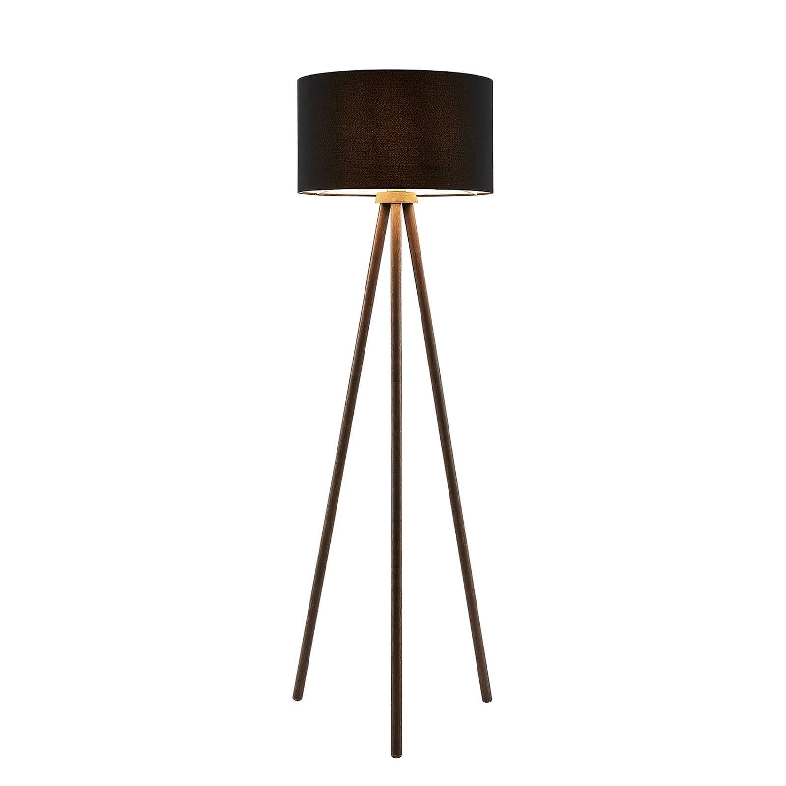 Lindby Dark Grey, Black Fabric Floor Lamp Majken - Dark Grey/Black