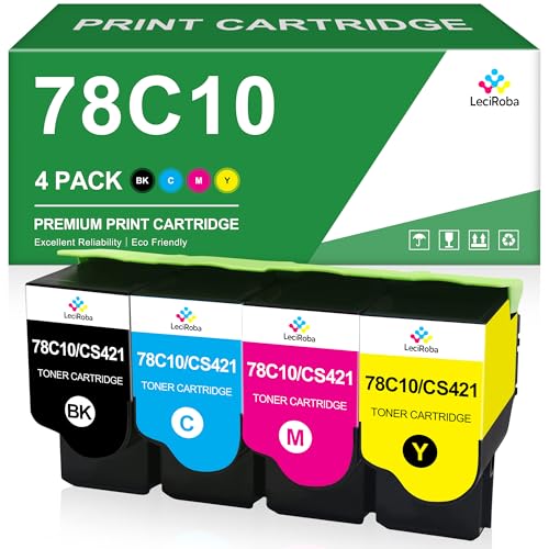 Image of LeciRoba Compatible 78C10 CS421 Toner Cartridge Replacement Set for Lexmark