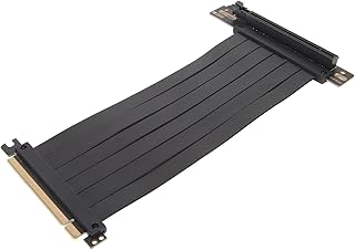Cabo Riser Extensor PCIE 3.0 X16, Cabo de Extensão de Placa Gráfica de GPU Flexível de Alta Velocidade, Porta de Extensão de Cartão Extensor de 90 Graus Com Dobrabilidade (Preto)