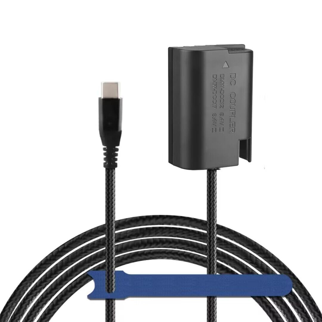 Cavo intrecciato Type-C a DMW-DCC12/DMW-DCC17 DC connettore BLF19 BLF19E /DMW-BLK22 Batteria dummy per Panasonic Lumix DMC GH3 GH4 GH3K GH4K GH5 G9 DC-S5K S5GK