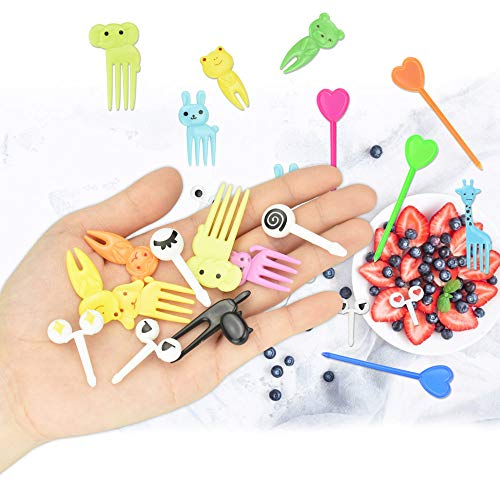 DECARETA Voedsel Fruit Vork Cake Vorken Dessert Vorken, Bento Food Picks Peuters Lunch Decoratie 40 Stuk Dierlijke… - Image 3