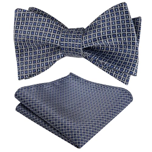 Image of Alizeal Mens 2pcs Solid Self-tied Bow Tie Set