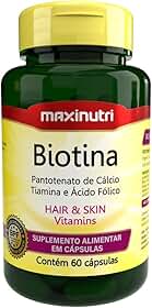 Biotina + Vit. B1, B5, Ác. Fólico - 60 Cáps., Maxinutri