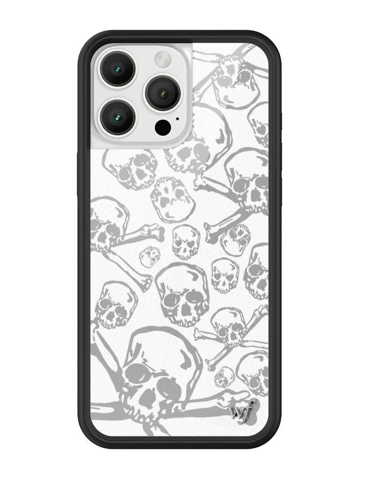 Image of Wildflower Cases - Compatible with iPhone 16 Pro Max | Protective Black Bumper, 6.5ft Drop Test Certified, Women Owned Small Business | Skull Girl