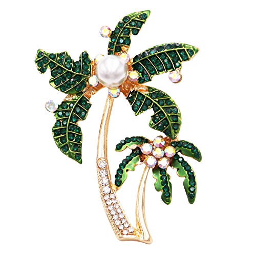 Rosemarie & Jubalee - Broche de solapa, diseño de árbol de palmera doble, 2.25 pulgadas