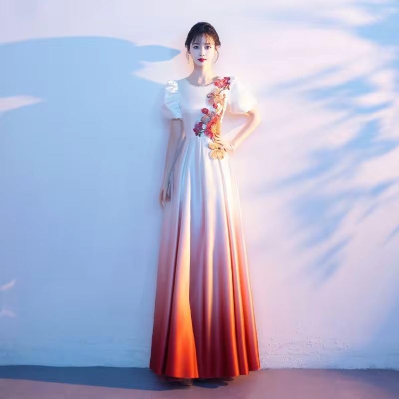 Robe de soirée brodée élégante et vintage style Qipao - 4