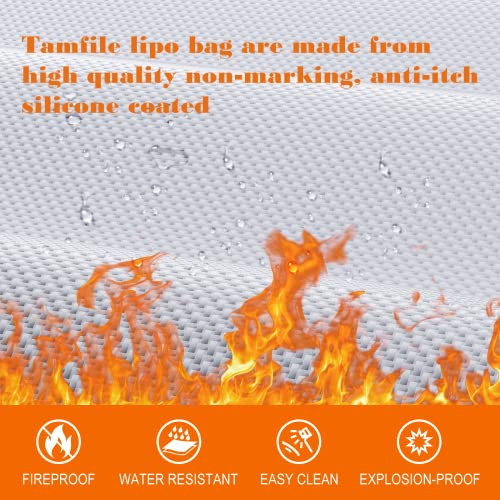 Tamfile Fireproof Lipo Battery Bag Can Withstand 110+ Lbs, Large Capacity Lipo Bag With Pockets And Shoulder Strap, Explosionproof Lipo Safe Bag For Lipo Battery Storage,Transport And Charging #TOP2