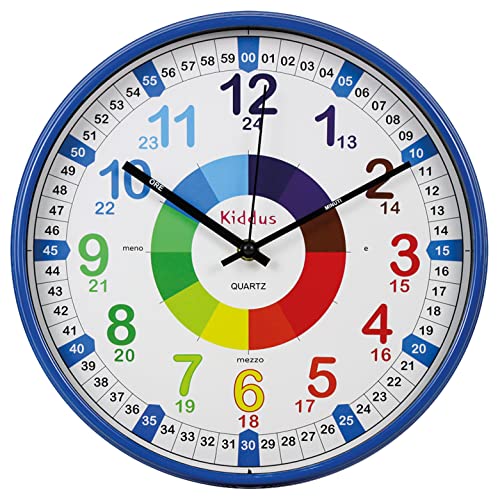 KIDDUS Horloge Murale Éducative Pour Enfants, Garçon, Fille