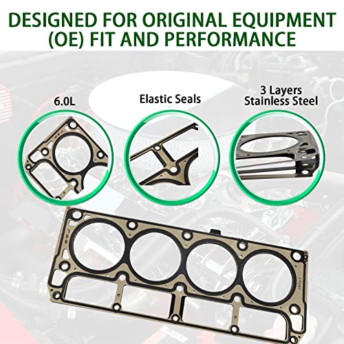 Image of 12589227 MLS Cylinder Multi-Layer Head Gaskets for 6.0L LS2 L76 Series Engines, for GM for Chevrolet for GMC for Cadillac for Hummer for Pontiac for SAAB 12575392, 2PCS
