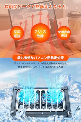 Zxyceo 【2025新登場・最強の大型冷却ファンを2基搭載】ノートパソコン 冷却 パッド ノートpc 冷却 風量調節可能 2つUSBポート付 6段階高度調整可 滑り止め付きで高い安定性 7-17インチのノートパソコン ledストリップライト付 クーラー PC/Macbook/Macbook Pro/PS3/PS4等に対応 オフィス/出張などに適用/在宅勤務 の商品画像 1