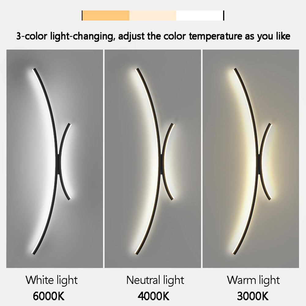 Applique Moderna a LED, Illuminazione per Interni Nera/Oro, Lampada da toeletta per Bagno sopra Lo Specchio per Soggiorno, corridoio, Camera da Letto, Comodino