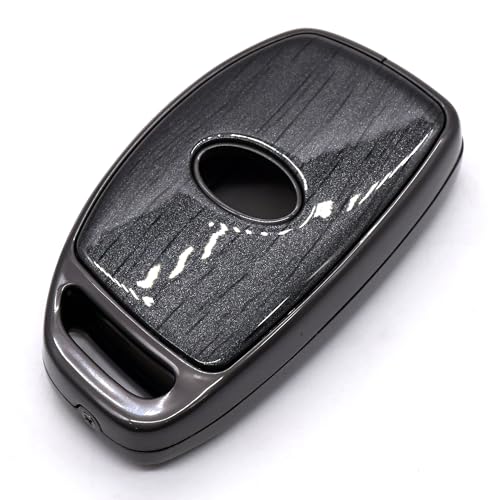 Image of KMH Marble Metal Car Key Cover Compatible with Hyundai Alcazar Creta 2022 Venue i20 Tucson Elantra Model 4 Buttons Smart Keycover with Keychain Key Shell Case Holder Protector Accessories (Gun Brown)