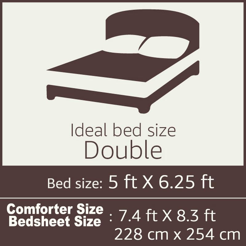 Image of Polycotton Printed 120 TC Comforter & Bedsheet Double Bed Bedding Set, Queen Size (90x100 inch), Yellow & Grey, 4 Pieces