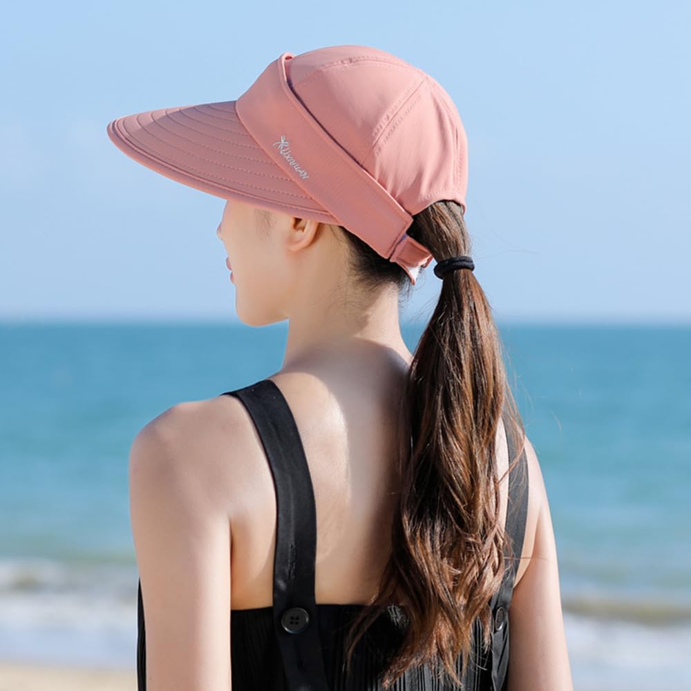 Berretto Visiere Sport Estate Cappello da Sole Smontabile Capeline Donna Ampio Bordo Pieghevole Cappello da Spiaggia Viaggio Protezione UV Cassquette da Baseball Piscina Campeggio Pesca