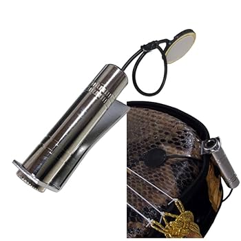 沖縄三線 ピックアップ付き 人工革 棹オーダー塗装 デニム地ソフトケース付き 沖縄三線 ピックアップ付き 人工革 棹オーダー塗装 デニム地