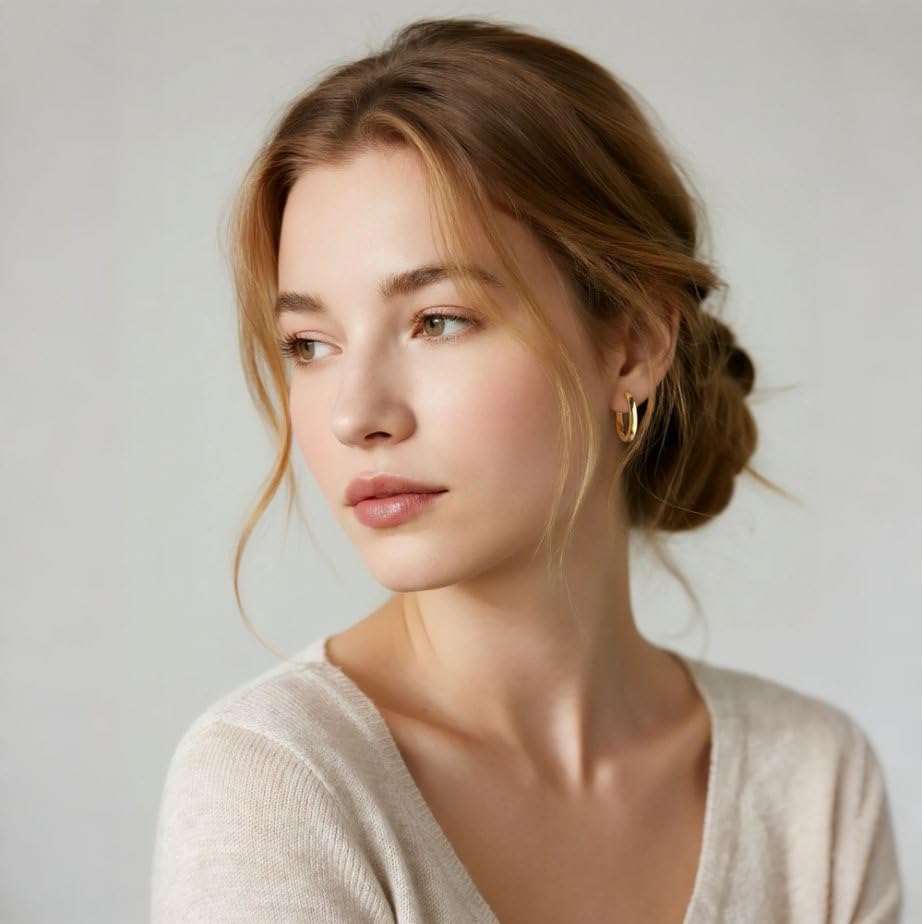 Gold Hoop Earrings 14K Gold Earrings for Women Timeless Small Huggie Earring for Women Everyday3