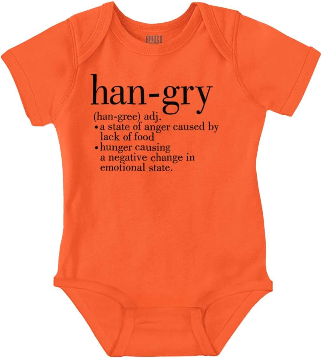 Brisco Brands Hangry Definition Angry Foodie Baby Romper Boys or Girls