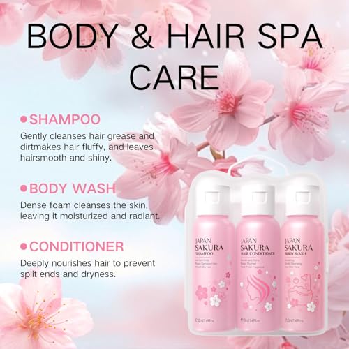 Sakura Shower Gift Sets for Women, Travel Size Toiletries Set, Mini Toiletries for Women Gift Sets with Hair Shampoo and Conditioner Sets and Body Wash, Gym&Holiday Essentials - Image 3
