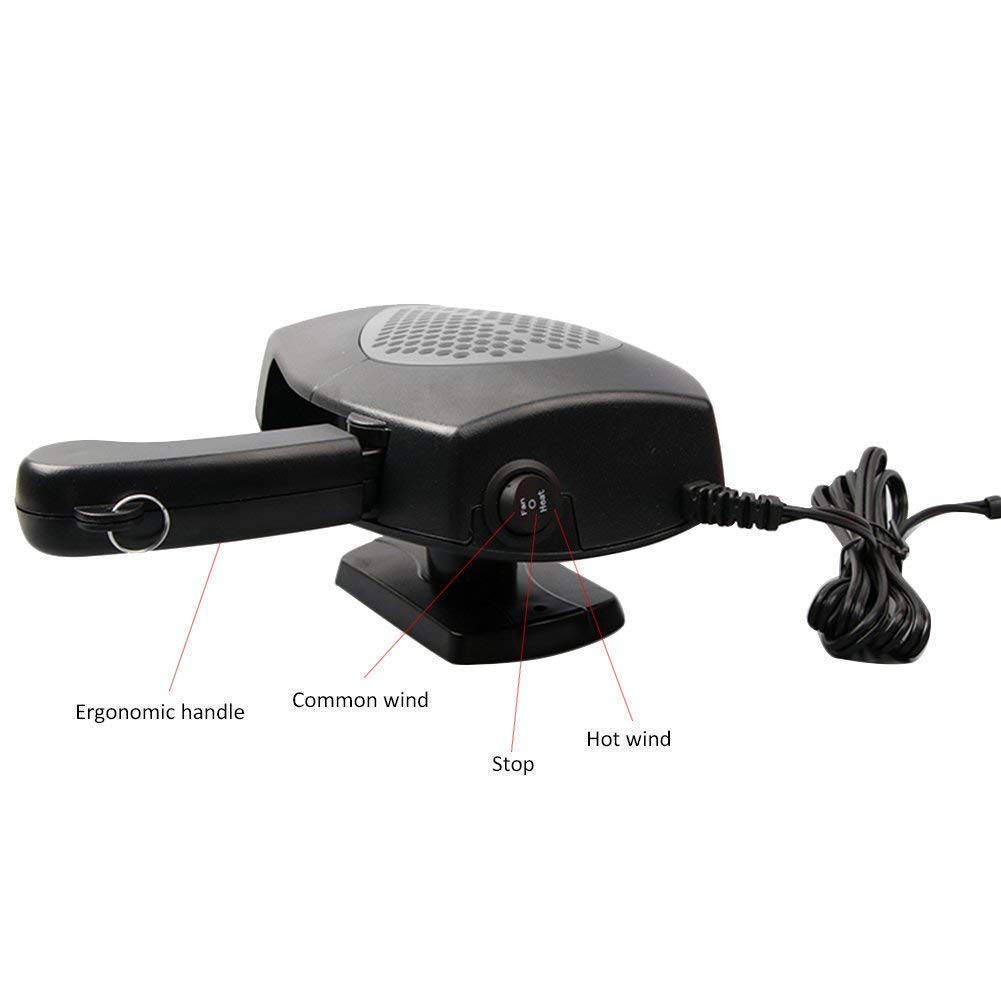 Chauffage De Voiture 12V 300W Riloer - Portable, Vent Chaud/Froid, Dégivrage Pare-brise - Prise Allume-Cigare, Compatible SUV, Fourgon, Voiture - 10