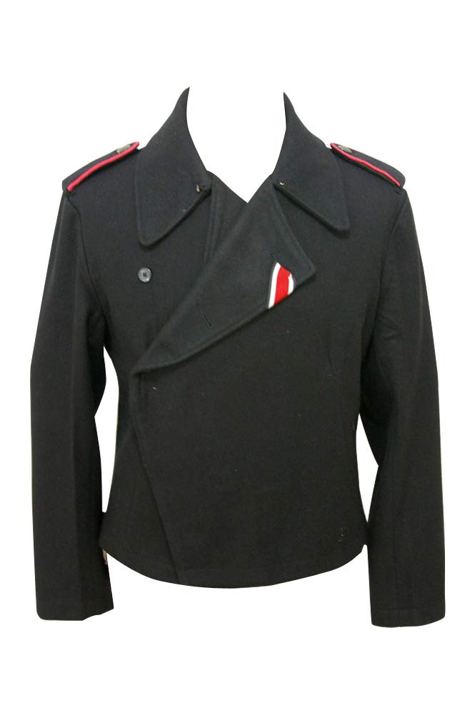 Militaryharbor Men's Black Ww2 Wwii Heer Panzer Wool Wrap/Jacket-2Xl