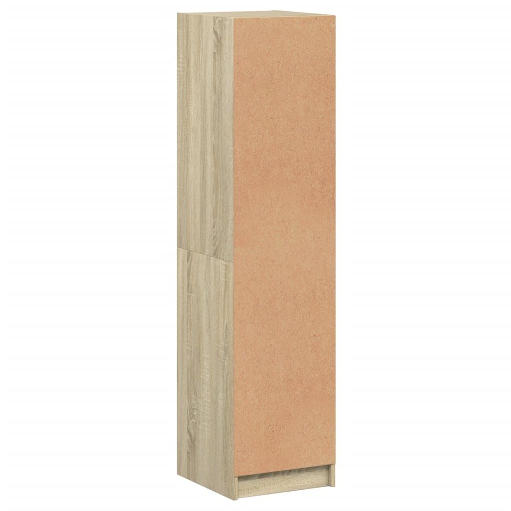 vidaXL Highboard, Beistellschrank mit Glastüren, Sideboard mit viel Stauraum, Schrank Kommode Hochschrank Wohnzimmer Schlafzimmer, Sonoma-Eiche