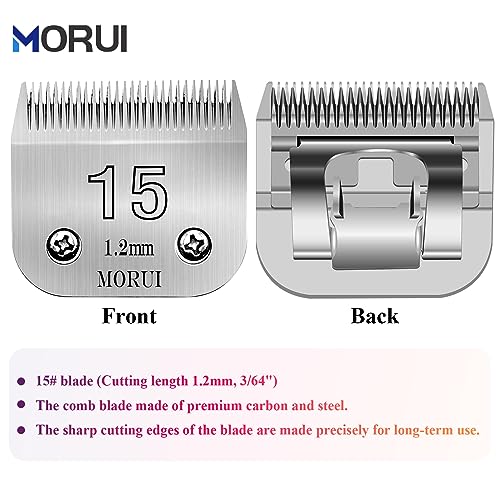 15 Cut Length 3/64\"(1.2mm) Detachable Pet Dog Clipper Blades UltraEdge Series Clipper Blades for Dog Grooming Compatible with Most Andis,Oster A5 Wahl KM Series Clippers