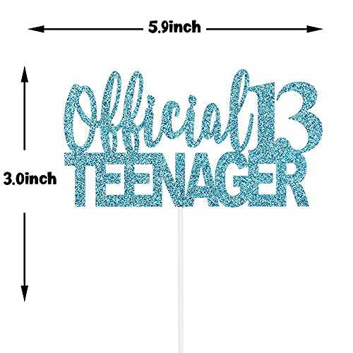 Image of FestikoBlue Giltter Happy 13th Birthday Cake Topper - 13th Birthday Party Decorations for Teens, 13th Birthday Cake Decorations