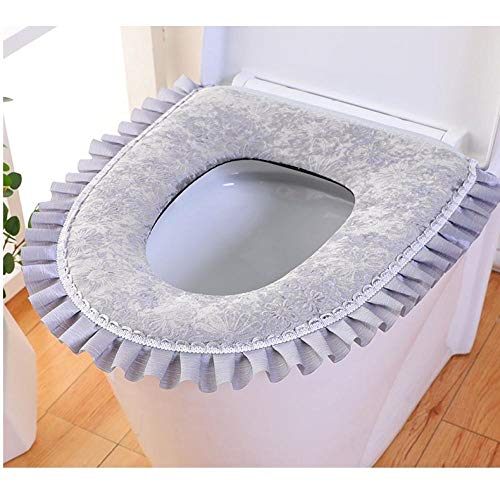 Badezimmer Weich Warme Waschbar Toilleten Sitz Abdeckungskissen Verdicktes Schwamm-Toilettensitzkissen mit Spitze, maschinenwaschbar und einfach zu installierendes Toilettenkissen-C2 – Bild 4